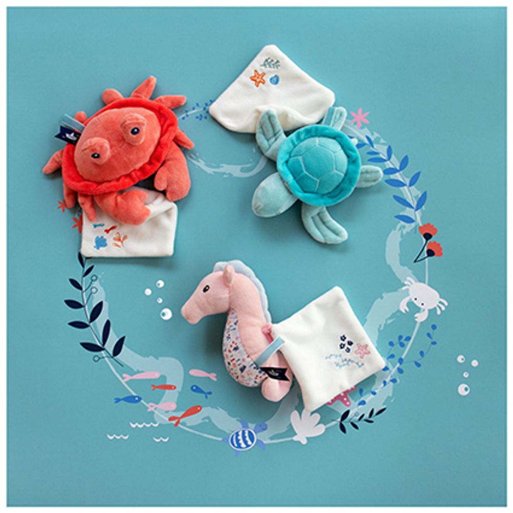 Soft toy - TURTLE with doudou - almond - DOUDOU ET COMPAGNIE
