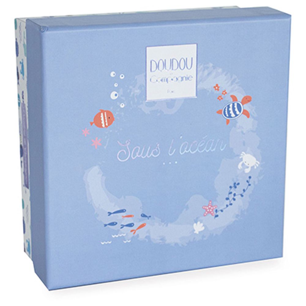 Soft toy - WHALE with doudou - blue - DOUDOU ET COMPAGNIE