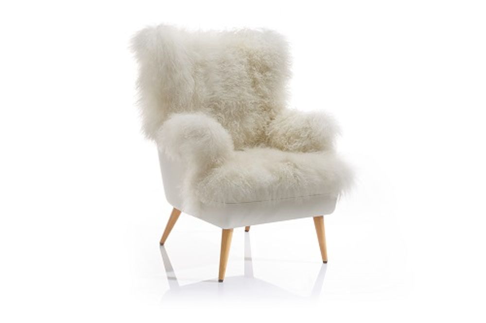 Chairs - chair; Tibett Lamb/cow leather; ecru; - KATRIN LEUZE -COLLECTION-