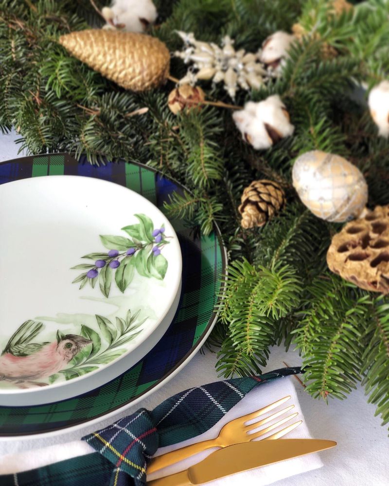 Formal plates - Wintertale Collection Porcelain Dessert Plate - FERN&CO.