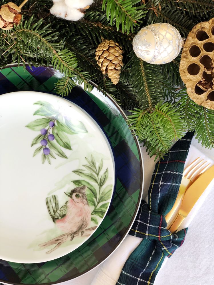 Formal plates - Wintertale Collection Porcelain Dessert Plate - FERN&CO.