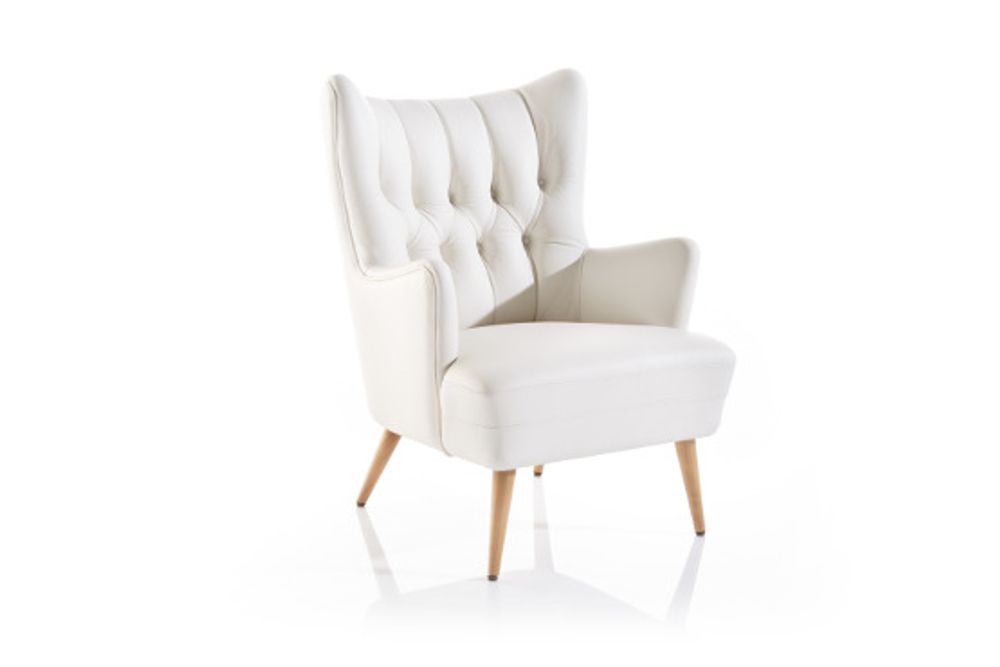 Chaises - chaise ; cuir de vache ; écru - KATRIN LEUZE -COLLECTION-