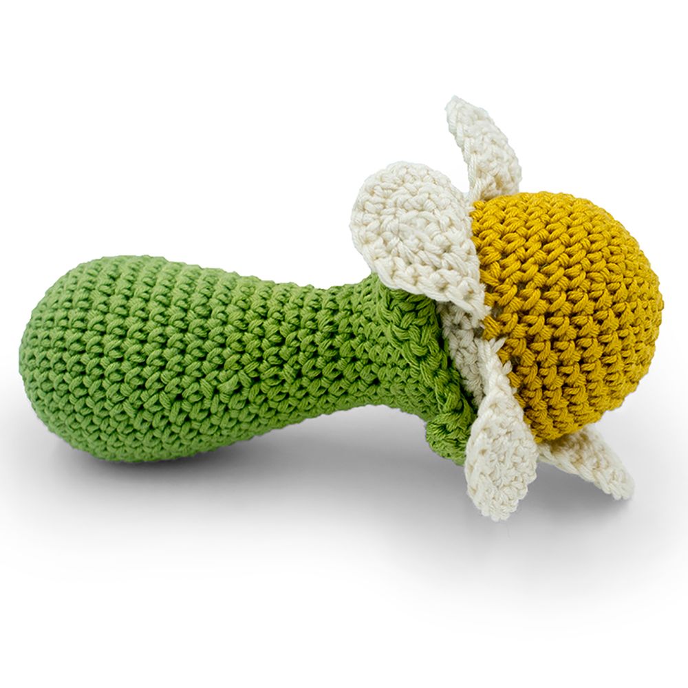 Accessoires pour puériculture - CAMOMILLE - HOCHET POUR BÉBÉ EN COTON BIO - MYUM - THE VEGGY TOYS