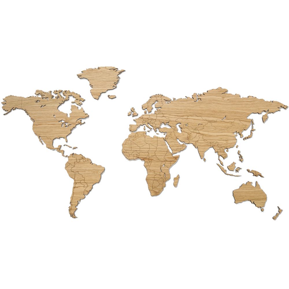 Decorative objects - Wooden World Map 3D - OAKYWOOD