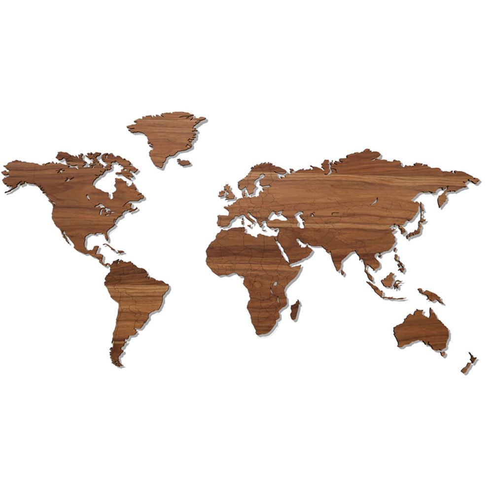 Decorative objects - Wooden World Map 3D - OAKYWOOD