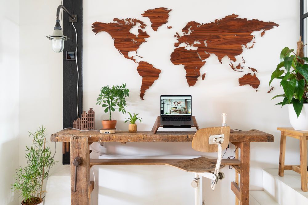Decorative objects - Wooden World Map 3D - OAKYWOOD