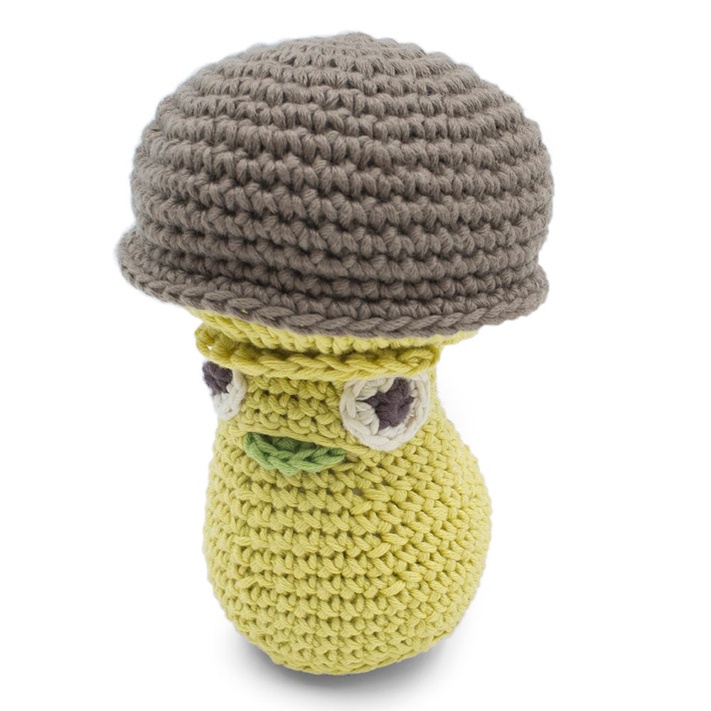 Jouets enfants - PERCY LE CÈPE - HOCHET POUR BÉBÉ EN COTON BIO - MYUM - THE VEGGY TOYS