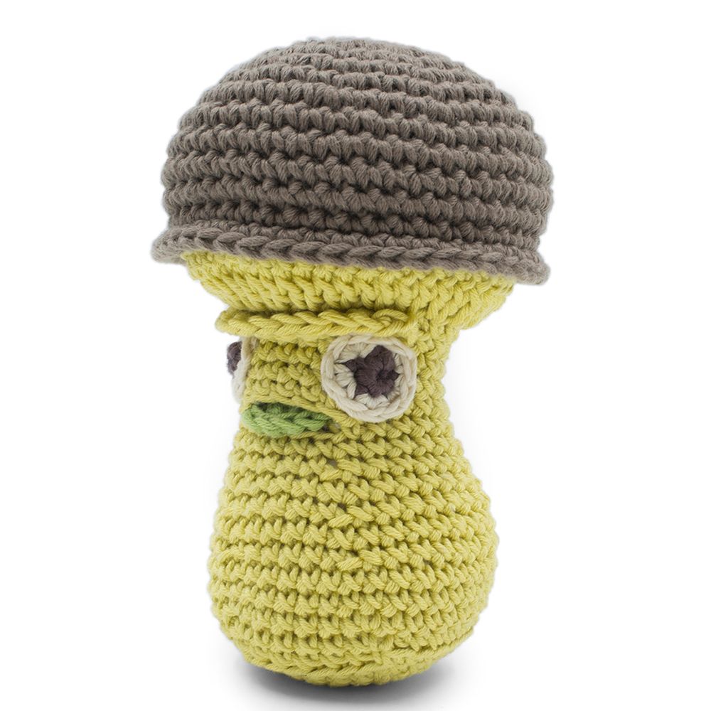 Jouets enfants - PERCY LE CÈPE - HOCHET POUR BÉBÉ EN COTON BIO - MYUM - THE VEGGY TOYS