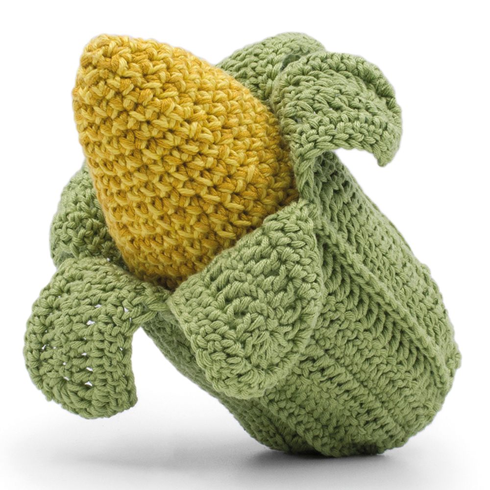 Jouets enfants - CORNELIUS LE MAÏS - HOCHET POUR BÉBÉ EN COTON BIO - MYUM - THE VEGGY TOYS