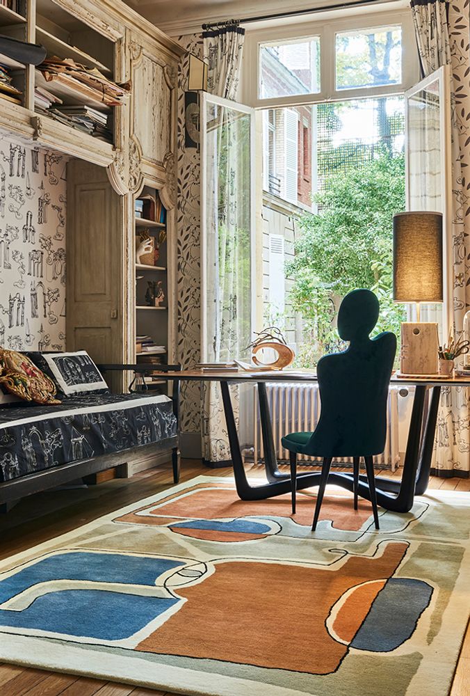 Contemporary carpets - BLUE EYE Rug - TOULEMONDE BOCHART