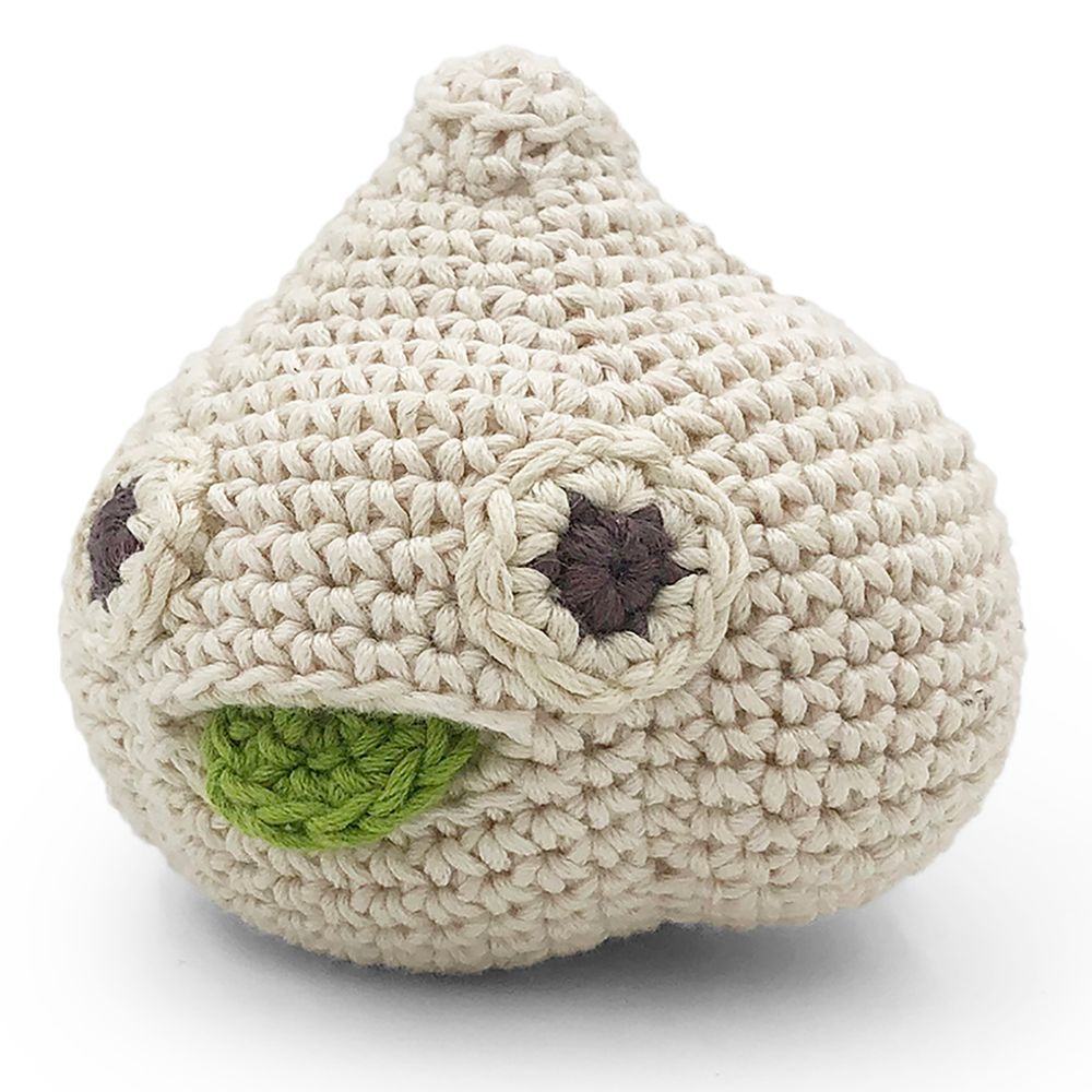Jouets enfants - AKSEL L'AIL - HOCHET POUR BÉBÉ EN COTON BIO - MYUM - THE VEGGY TOYS