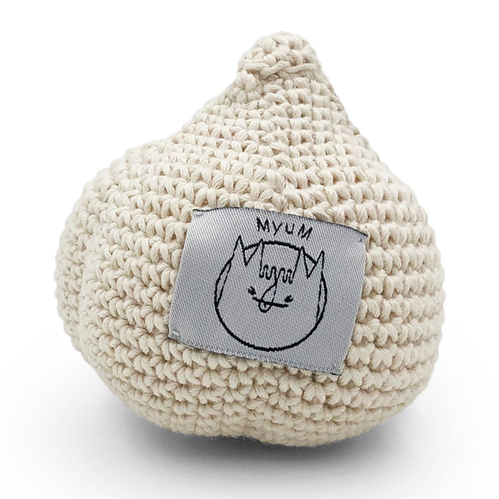 Jouets enfants - AKSEL L'AIL - HOCHET POUR BÉBÉ EN COTON BIO - MYUM - THE VEGGY TOYS