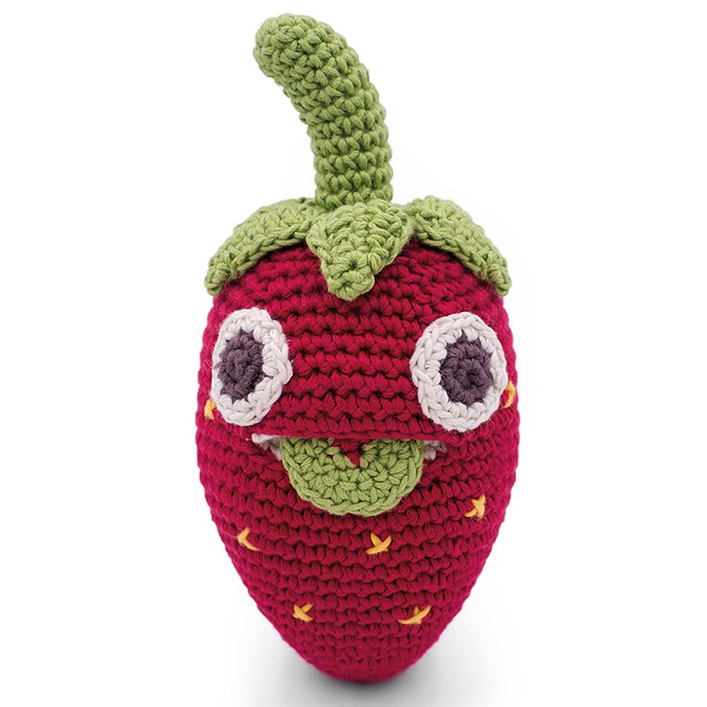 Toys - BILLY STRAWBERRY - BABY RATTLE 100% ORGANIC COTON - MYUM - THE VEGGY TOYS
