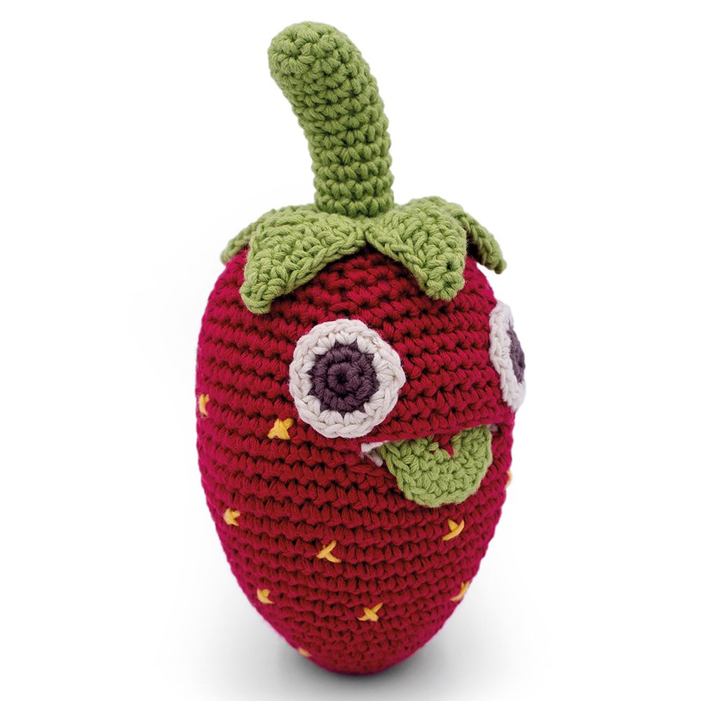 Toys - BILLY STRAWBERRY - BABY RATTLE 100% ORGANIC COTON - MYUM - THE VEGGY TOYS