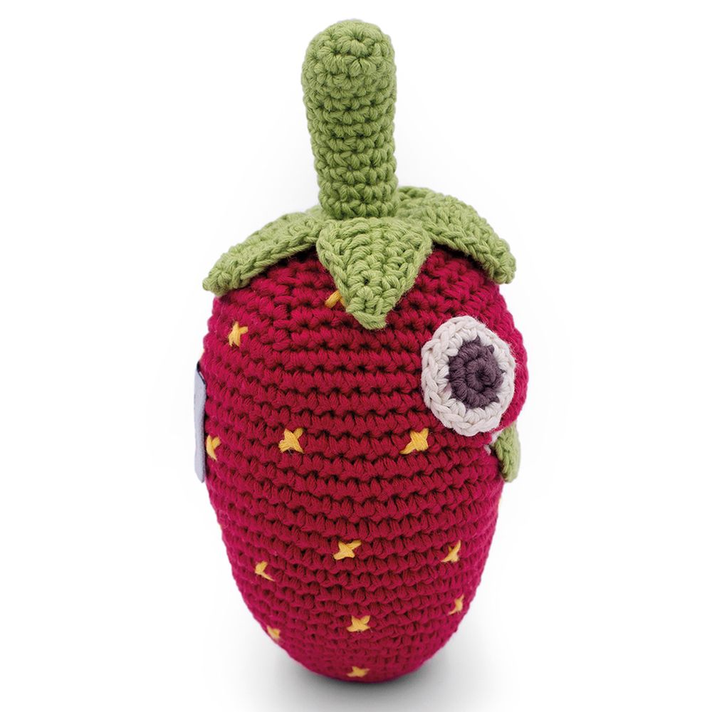 Toys - BILLY STRAWBERRY - BABY RATTLE 100% ORGANIC COTON - MYUM - THE VEGGY TOYS