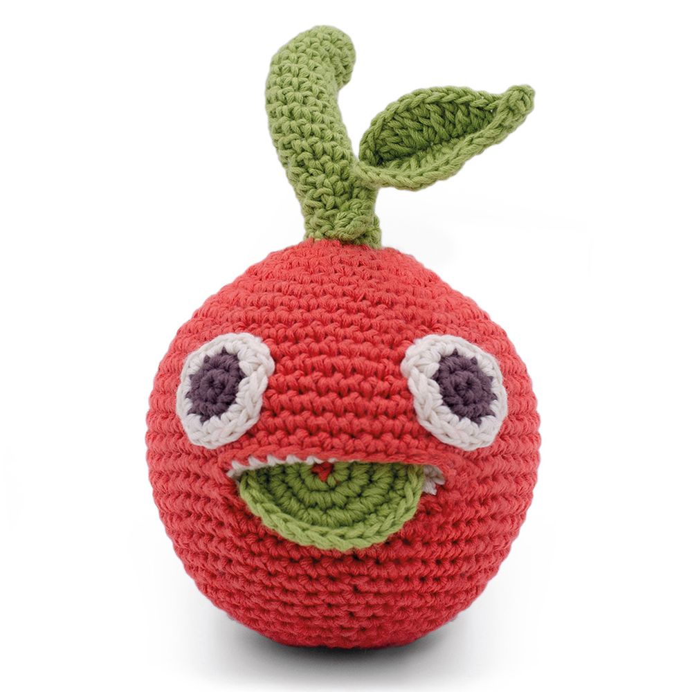 Jouets enfants - FAUSTINE LA CLÉMENTINE - HOCHET POUR BÉBÉ EN COTON BIO - MYUM - THE VEGGY TOYS