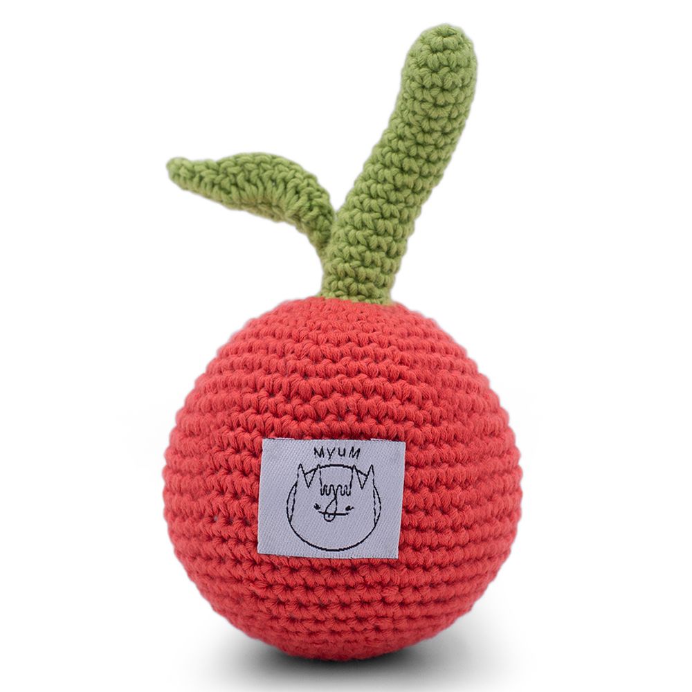 Jouets enfants - FAUSTINE LA CLÉMENTINE - HOCHET POUR BÉBÉ EN COTON BIO - MYUM - THE VEGGY TOYS