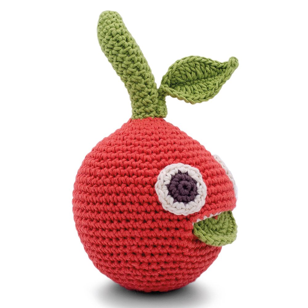 Jouets enfants - FAUSTINE LA CLÉMENTINE - HOCHET POUR BÉBÉ EN COTON BIO - MYUM - THE VEGGY TOYS