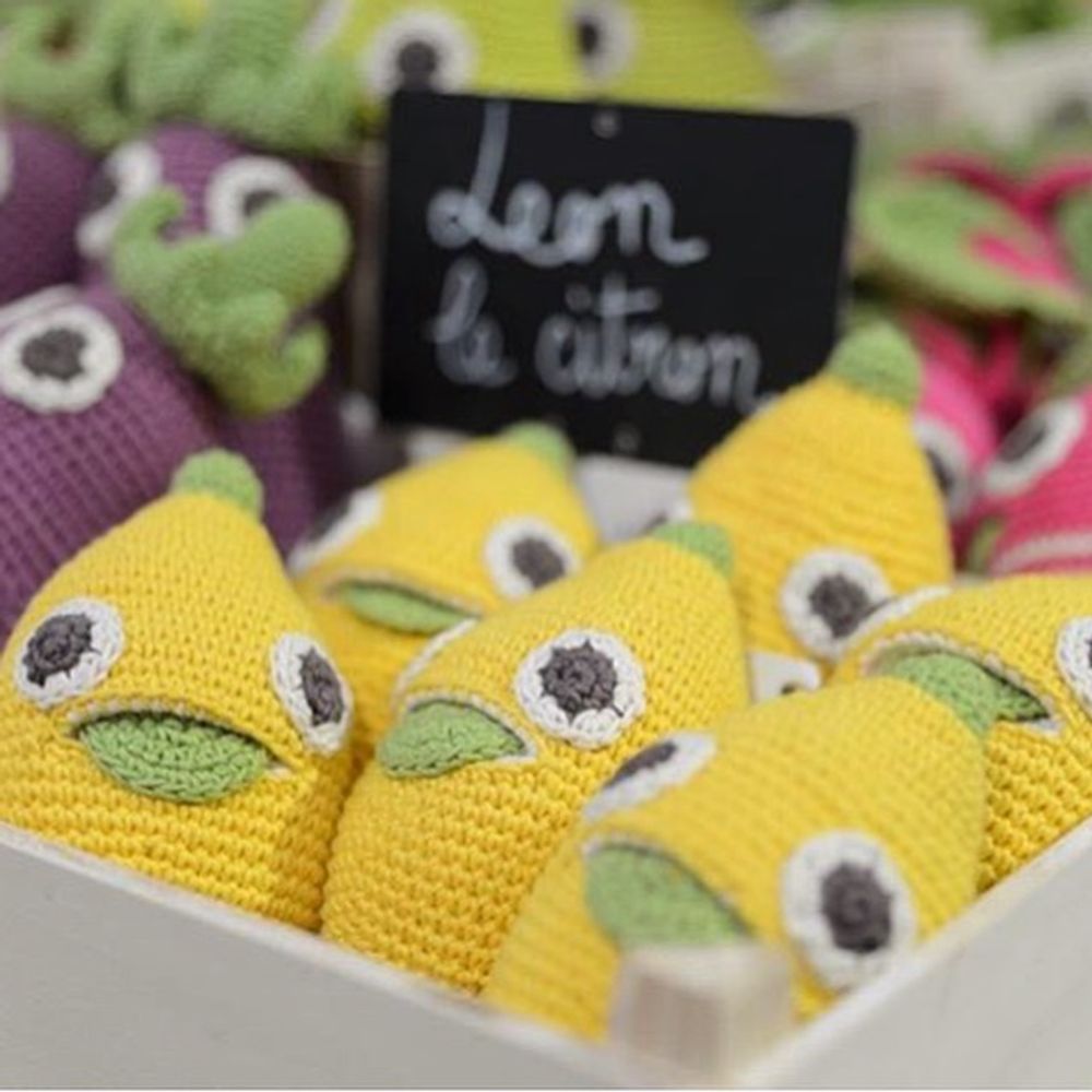 Toys - LEON LEMON - BABY RATTLE 100% ORGANIC COTON - MYUM - THE VEGGY TOYS