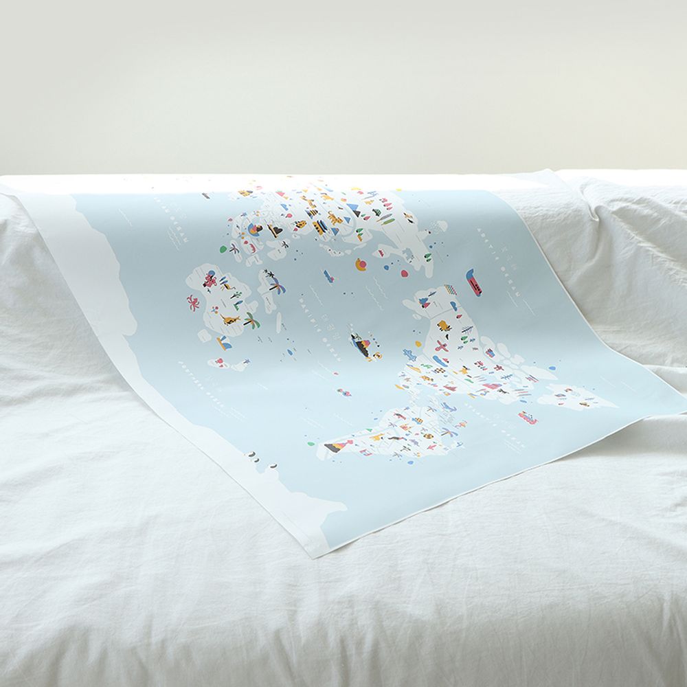 Poster - HELLO! WORLD MAP (waterproof world map) - ROUND GROUND