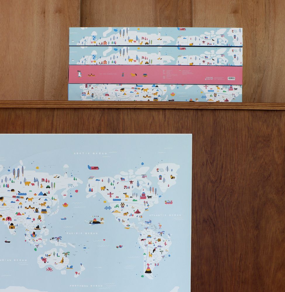 Poster - HELLO! WORLD MAP (waterproof world map) - ROUND GROUND