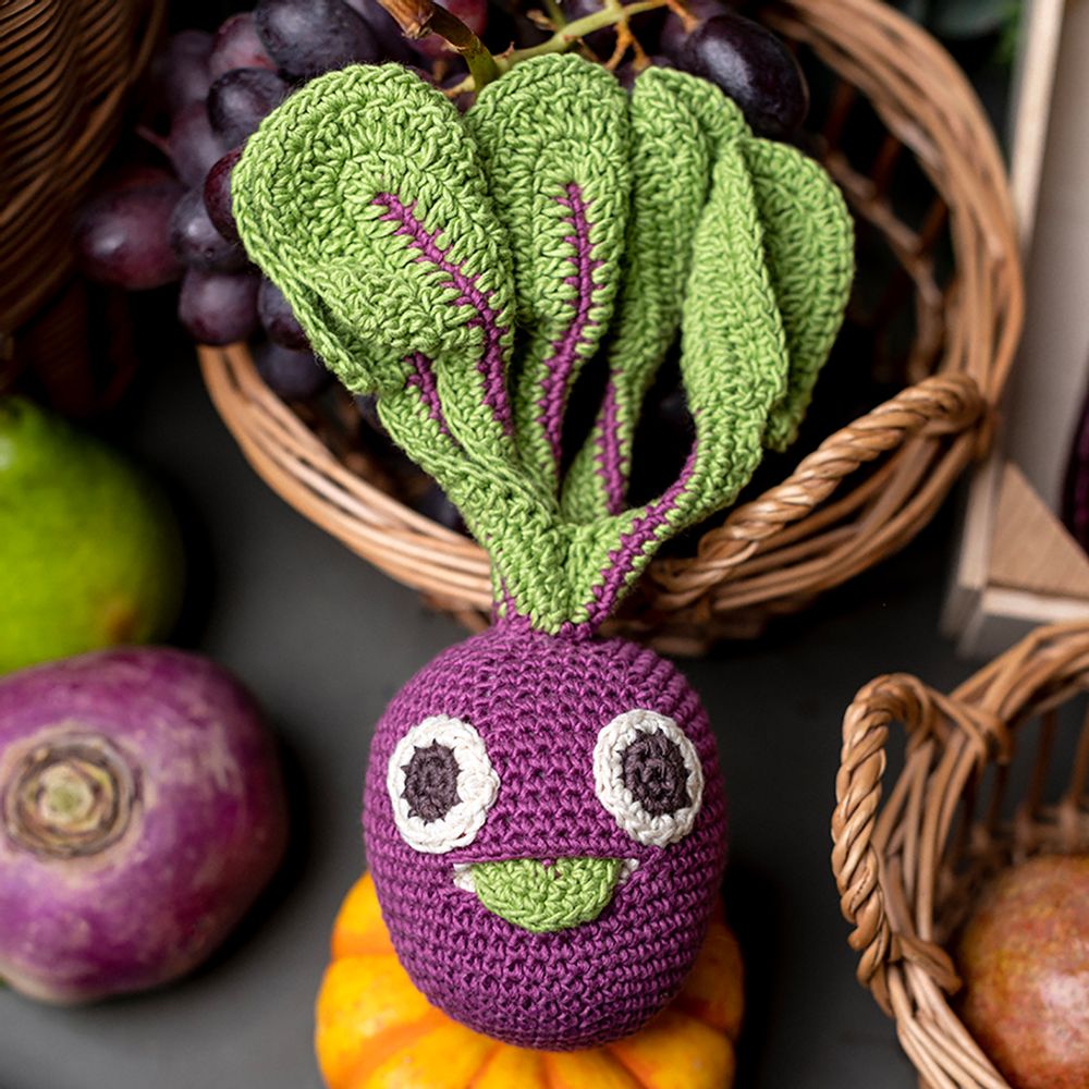 Toys - BETTY BEETROOT - BABY RATTLE 100% ORGANIC COTON - MYUM - THE VEGGY TOYS