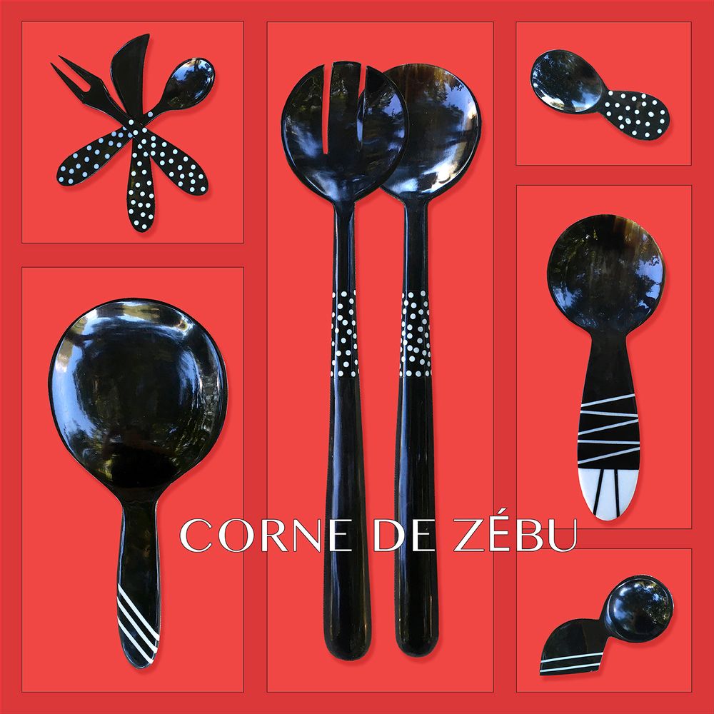 Tea and coffee accessories - CUTLERY IN ZEBU HORN - PASSERAILES