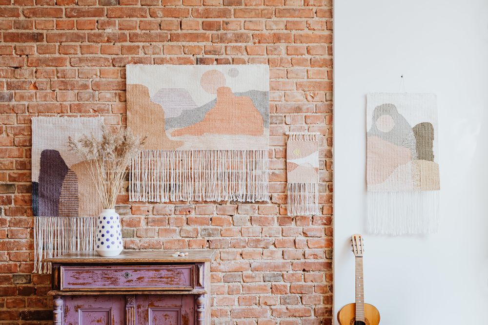 Autres décorations murales - SUN #18 Suspension murale kilim tissée à la main - TARTARUGA