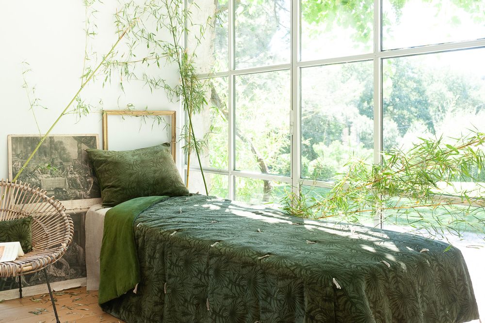 Plaids - GOA Plaid en velours de coton imprimé 140x220 cm - EN FIL D'INDIENNE...