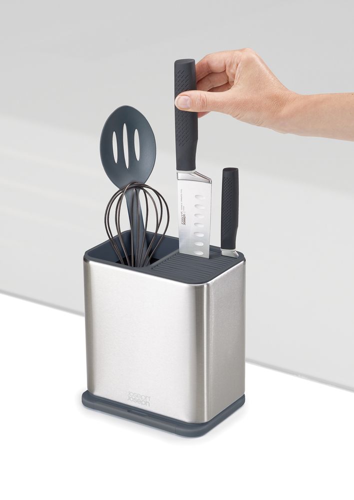 Aménagement de cuisine - Surface Pot à ustensiles et couteaux - Inox  - JOSEPH JOSEPH