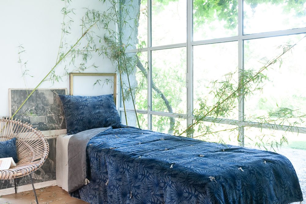 Plaids - GOA Plaid en velours de coton imprimé 140x220 cm - EN FIL D'INDIENNE...