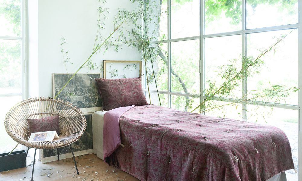 Plaids - GOA Plaid en velours de coton imprimé 140x220 cm - EN FIL D'INDIENNE...