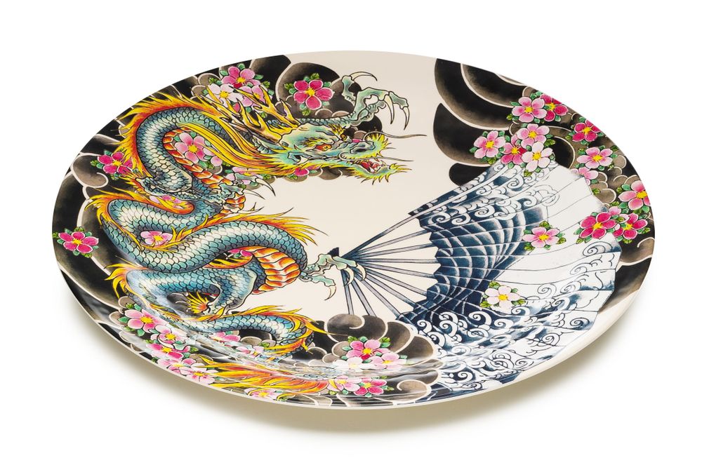 Bols - Lot de 4 plateaux en mélamine et décorations murales Tatoo-âge - PALAIS ROYAL