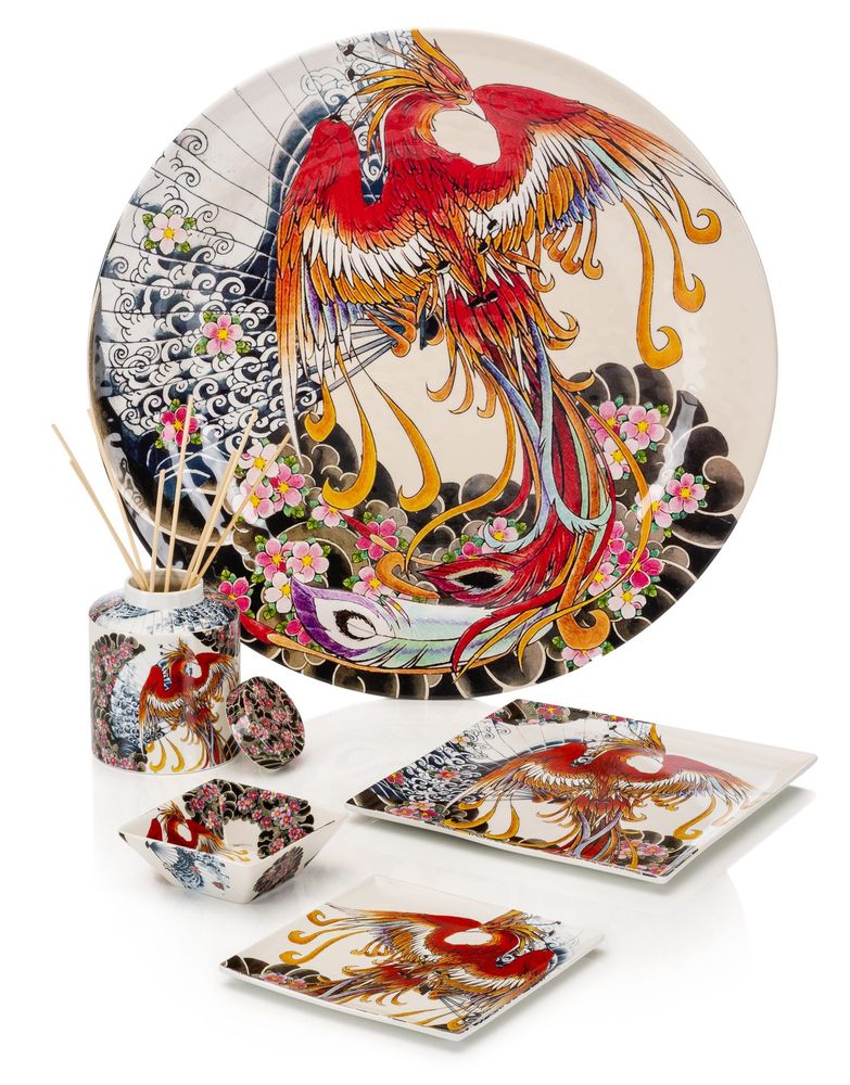 Decorative objects - Set of 4 porcelain platters Tatoo-age - PALAIS ROYAL