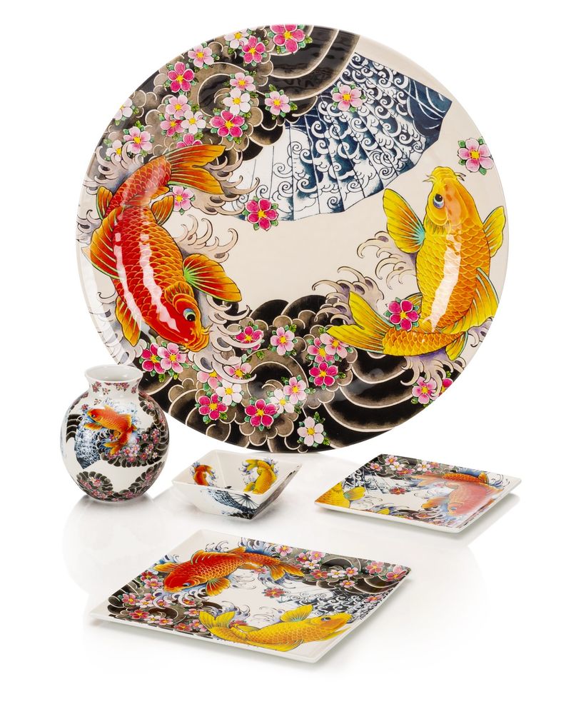 Decorative objects - Set of 4 porcelain platters Tatoo-age - PALAIS ROYAL