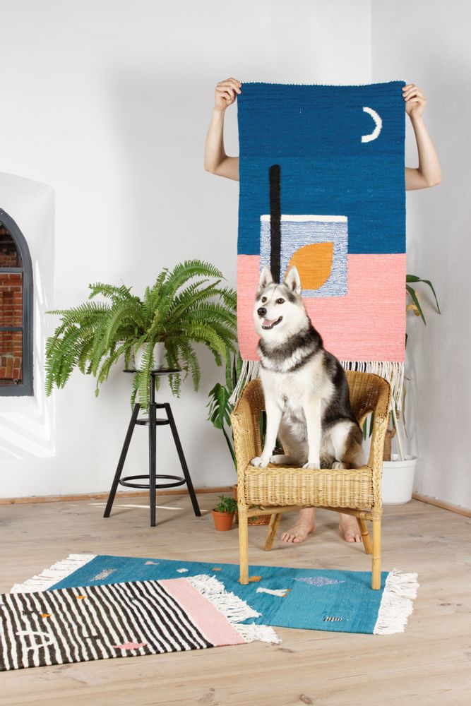 Other wall decoration - MOONLIGHT handmade kilim rug - TARTARUGA