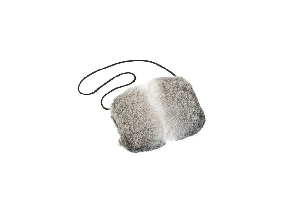 Sacs et cabas - manchette ; fourrure de lapin ; nature ; nature grise ; - - KATRIN LEUZE -COLLECTION-