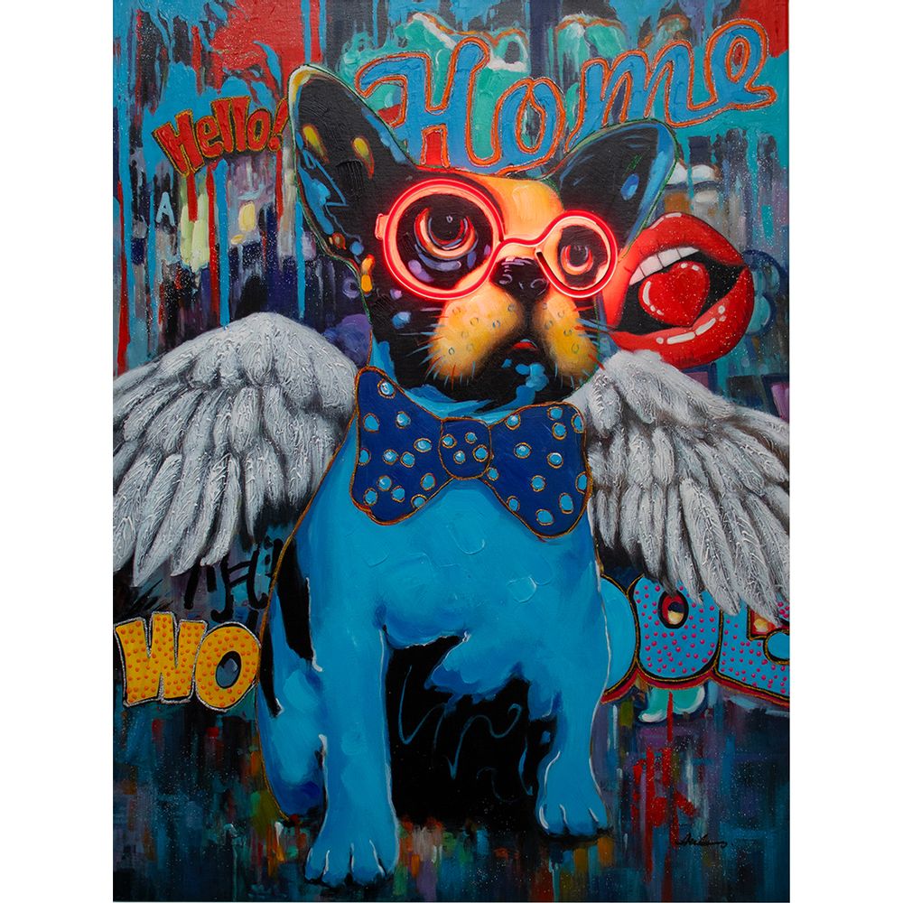 Wall lamps - 'Dog with Wings' Wall Artwork - LED Neon - LOCOMOCEAN