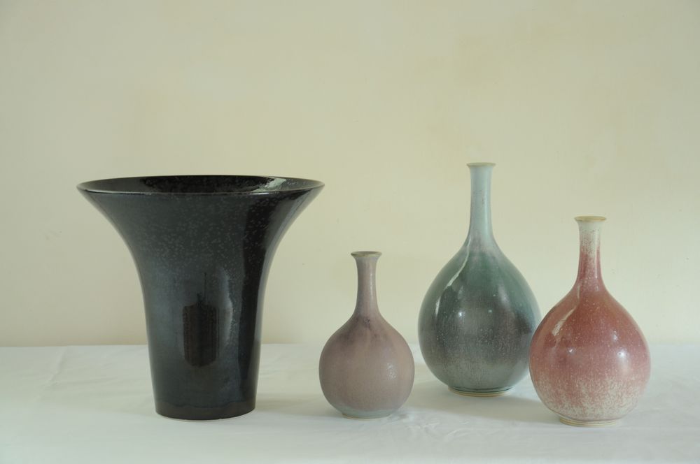 Céramique - Vases en grès (20-40 cm), émaux cristallisés - CHRISTIANE PERROCHON