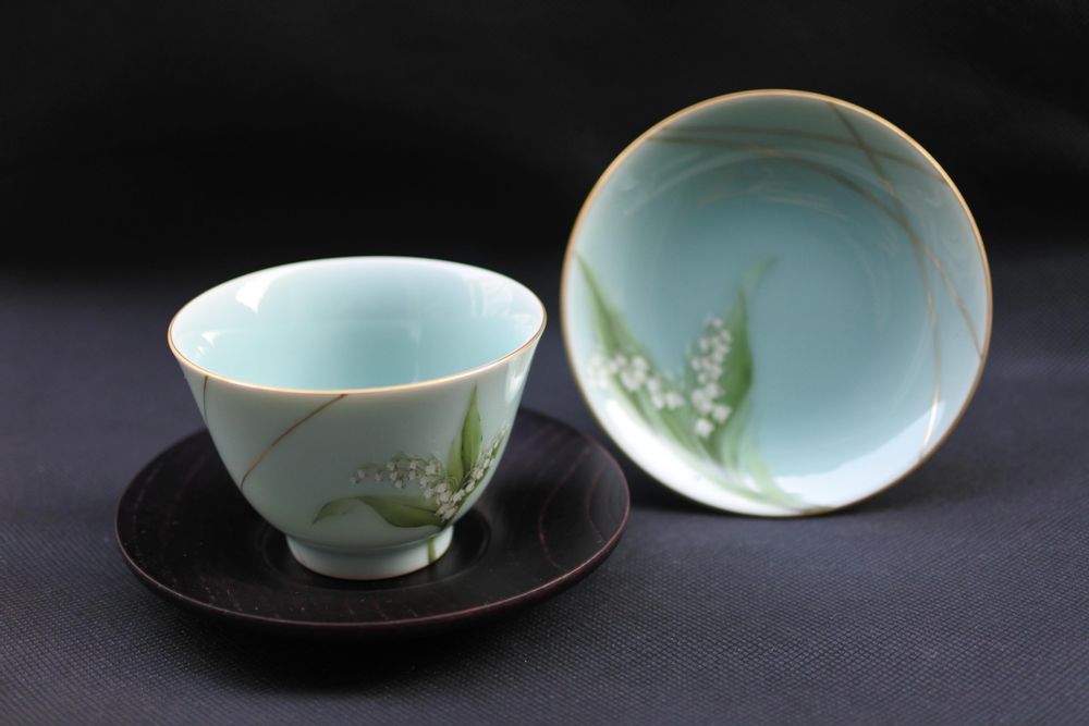 Accessoires thé et café - Celadon Muguet, Soucoupe/Assiette de service - YUKO KIKUCHI