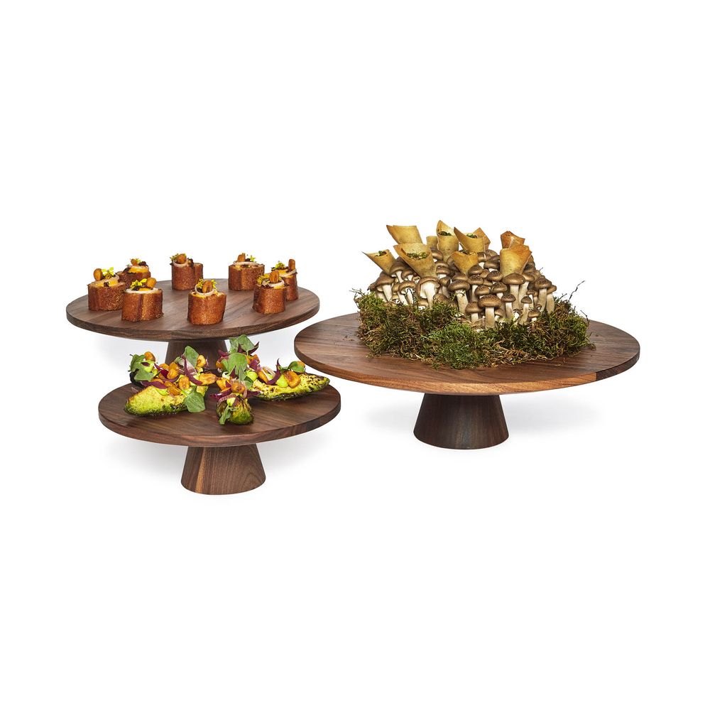 Tea and coffee accessories - Food stand - Walnut - Medium - DUTCHDELUXES INTERNATIONAL BV