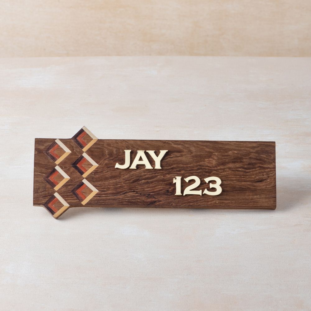 Customizable objects - Nameplates in Sadeli Marquetry - BAAYA GLOBAL