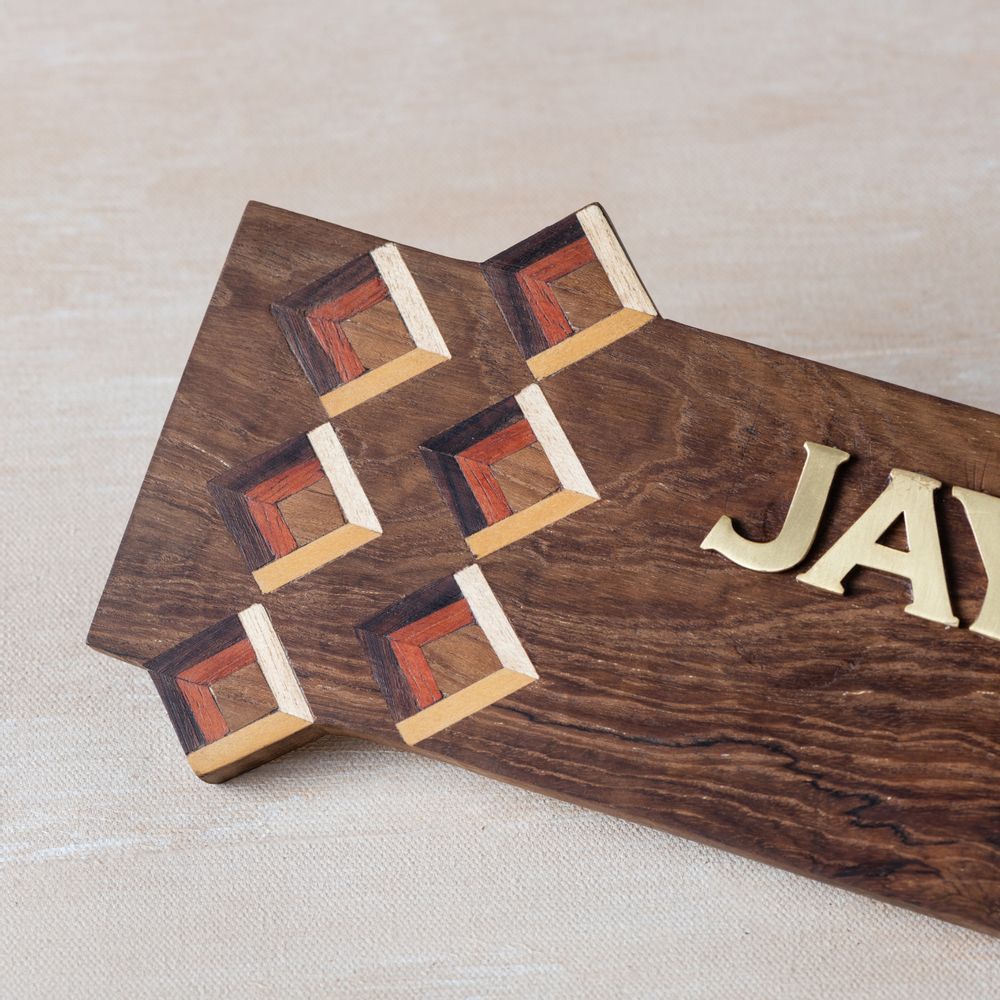 Customizable objects - Nameplates in Sadeli Marquetry - BAAYA GLOBAL