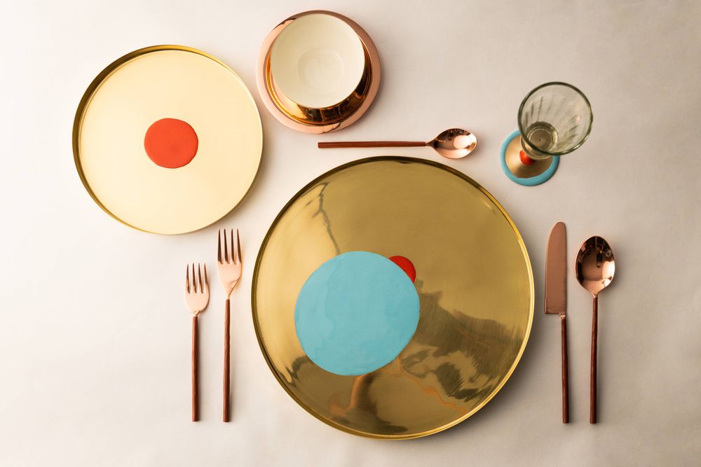 Formal plates - Tantra Bindu-Small Brass Plates-Small - IKKIS