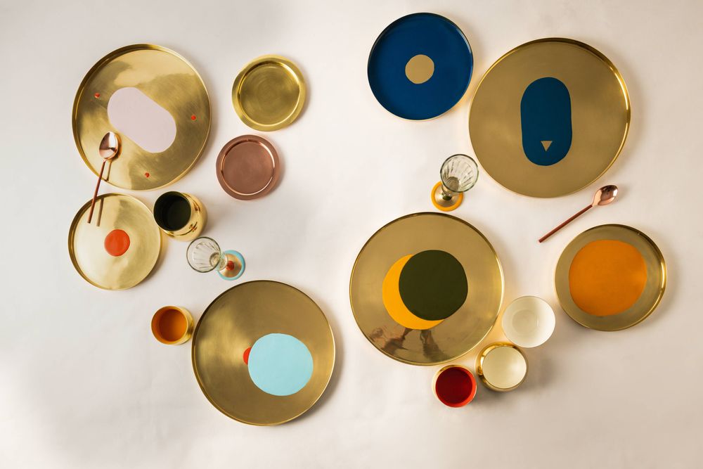 Formal plates - Tantra Bindu-Small Brass Plates-Small - IKKIS