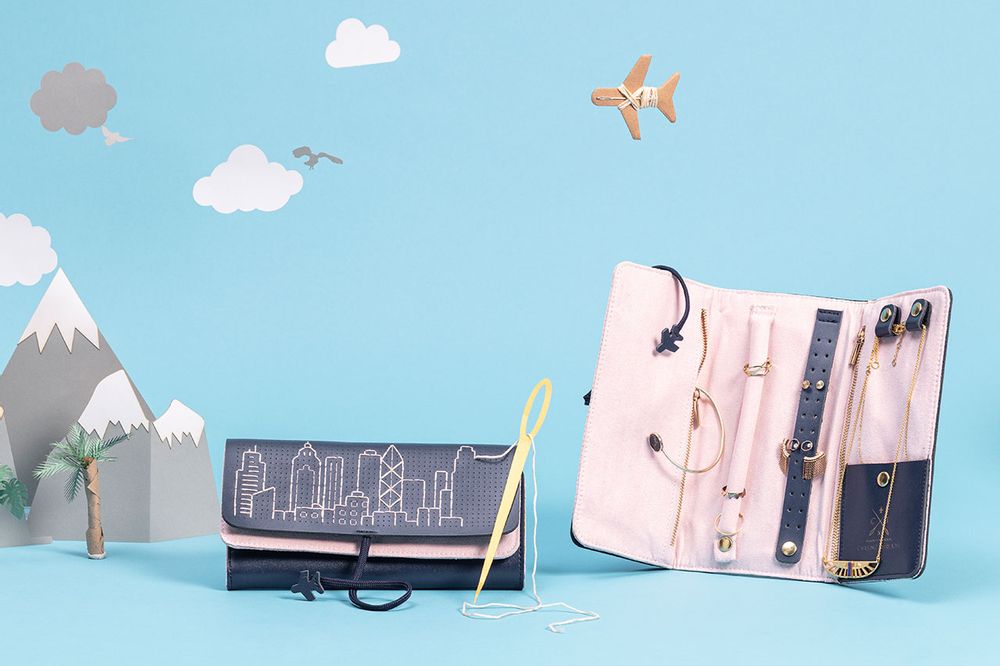Travel accessories - Stitch Travel Jewellery Wrap - CHASING THREADS