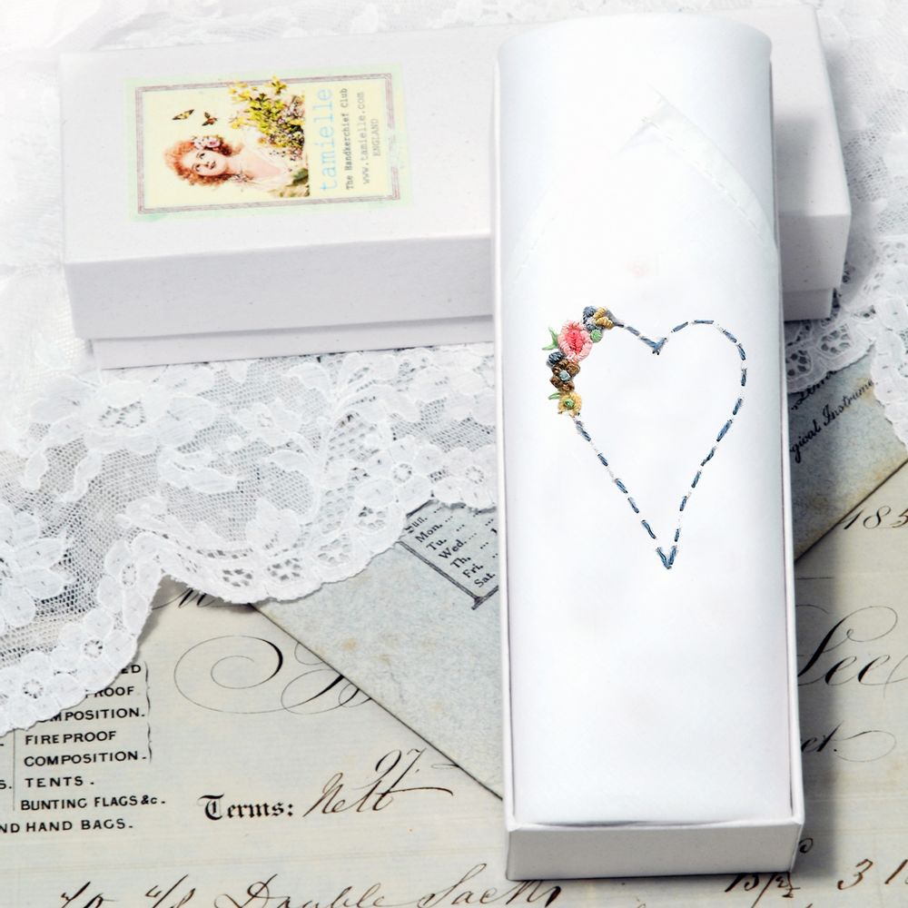 Scarves - Hand-embroidered handkerchief for women - Box of one - TAMIELLE HANDKERCHIEFS