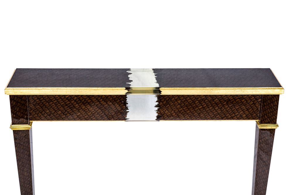 Console table - Wooden and resin wall console - MEUBLES THOURET