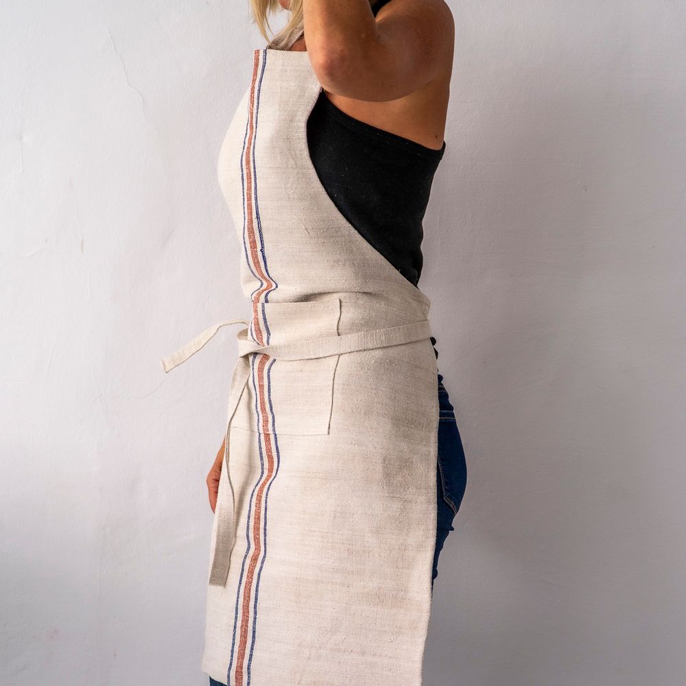 Linge de table textile - Tablier : Full style, vintage en chanvre hongrois tissé à la main - LINEAGE BOTANICA - THE ART OF WELLBEING