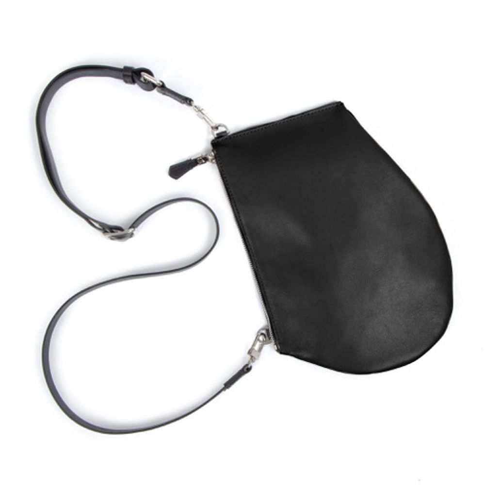 Bags and totes - Zip Maxi Black - Black leather bag with removable shoulder strap - MLS-MARIELAURENCESTEVIGNY